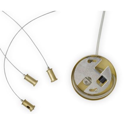 Ideal Lux - LED ljuskrona med textilsladd PERLAGE 11xG9/3W/230V diameter 73 cm guld/rökig