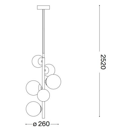 Ideal Lux - LED ljuskrona med textilsladd PERLAGE 6xG9/3W/230V diameter 26 cm guld/vit