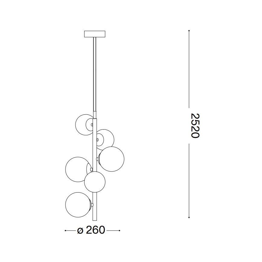 Ideal Lux - LED ljuskrona med textilsladd PERLAGE 6xG9/3W/230V diameter 26 cm guld/vit