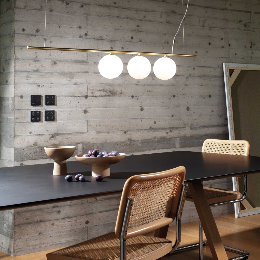 Ideal Lux - LED ljuskrona med textilsladd PERLINE 3xG9/3W/230V guld