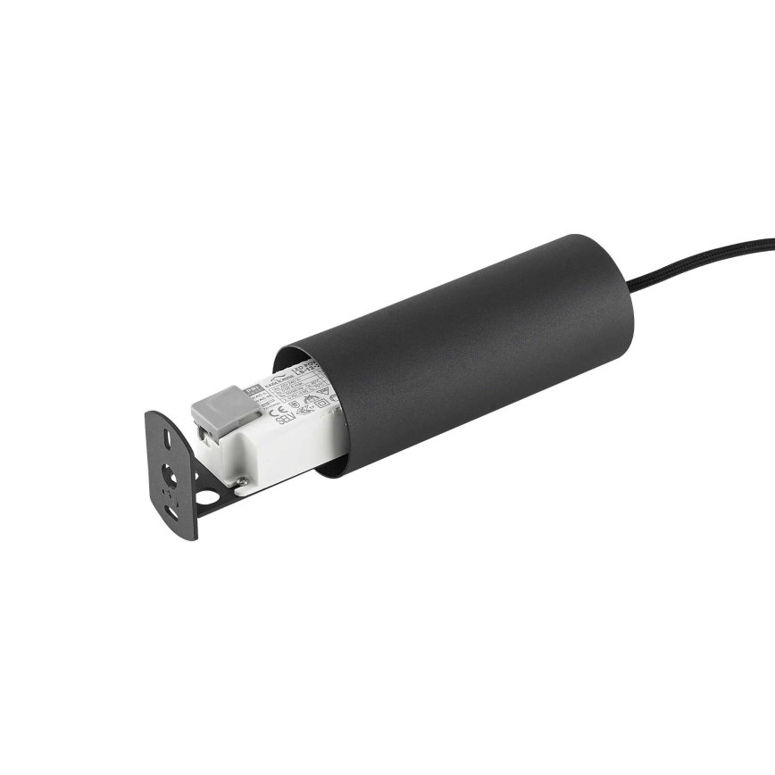 Ideal Lux - LED ljuskrona med textilsladd ULTRATHIN LED/11,5W/230V CRI 90 svart