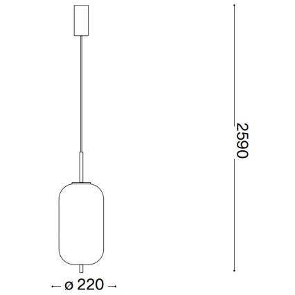 Ideal Lux - LED ljuskrona med textilsladd UMILE LED/20W/230V diameter 22 cm CRI 90 mässing/vit