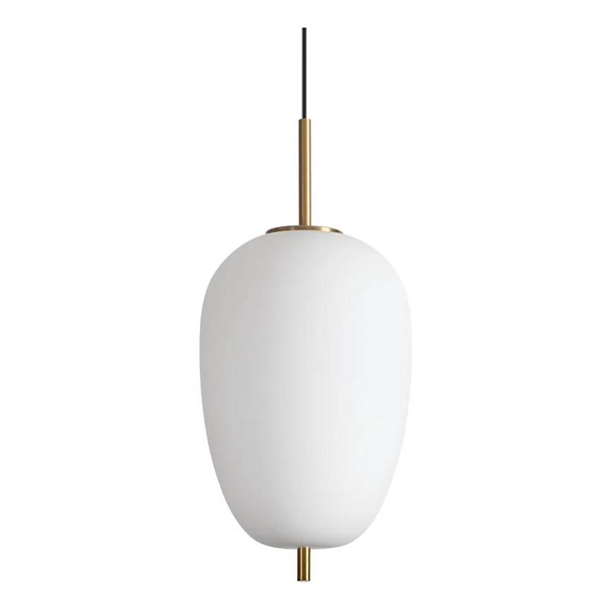 Ideal Lux - LED ljuskrona med textilsladd UMILE LED/20W/230V diameter 27 cm CRI 90 mässing/vit