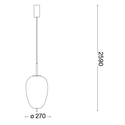 Ideal Lux - LED ljuskrona med textilsladd UMILE LED/20W/230V diameter 27 cm CRI 90 mässing/vit