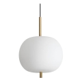 Ideal Lux - LED ljuskrona med textilsladd UMILE LED/20W/230V diameter 30 cm CRI 90 mässing/vit