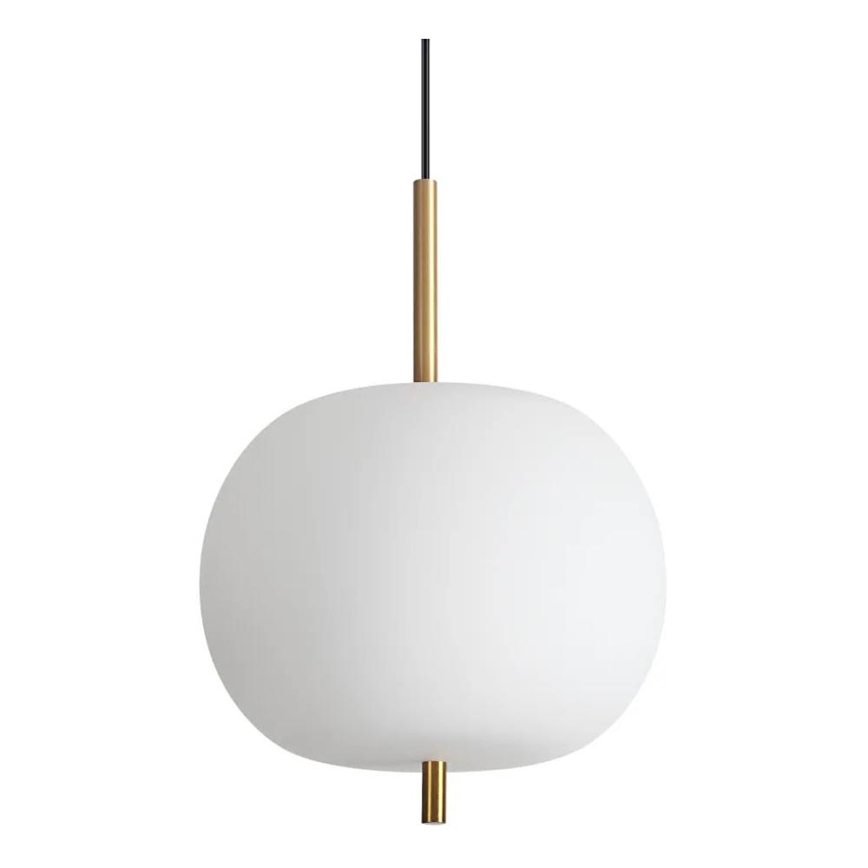 Ideal Lux - LED ljuskrona med textilsladd UMILE LED/20W/230V diameter 30 cm CRI 90 mässing/vit