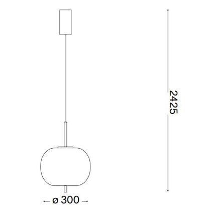 Ideal Lux - LED ljuskrona med textilsladd UMILE LED/20W/230V diameter 30 cm CRI 90 mässing/vit