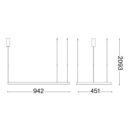 Ideal Lux - LED ljuskrona med textilsladd WAVES LED/37W/230V CRI 90 vit