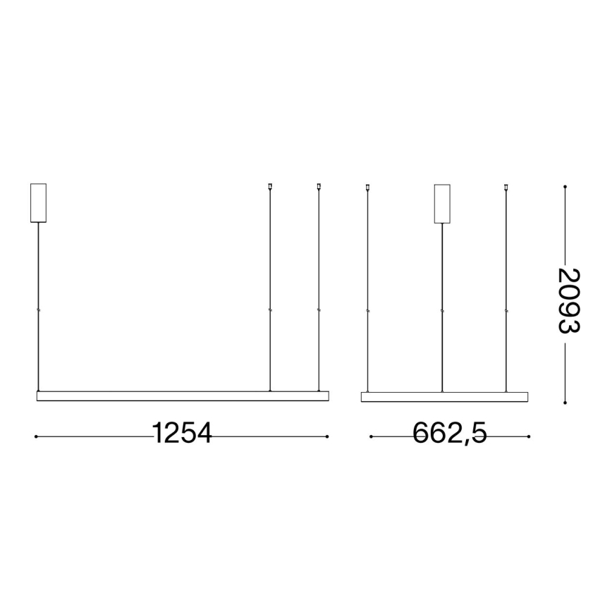 Ideal Lux - LED ljuskrona med textilsladd WAVES LED/45W/230V CRI 90 mässing
