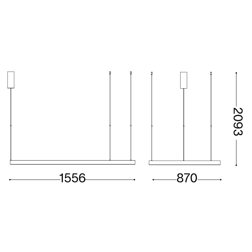 Ideal Lux - LED ljuskrona med textilsladd WAVES LED/54W/230V CRI 90 mässing