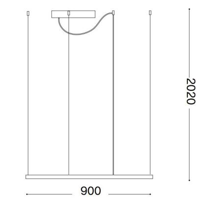 Ideal Lux - LED-ljuskrona på vajer ORACLE SLIM LED/53W/230V 3000K CRI 90 90x90 cm svart