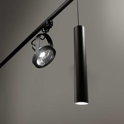 Ideal Lux - LED Ljuskrona på rem för skensystem LOOK 1xGU10/7W/230V CRI90 svart