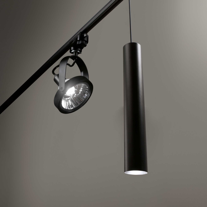 Ideal Lux - LED Ljuskrona på rem för skensystem LOOK 1xGU10/7W/230V CRI90 svart