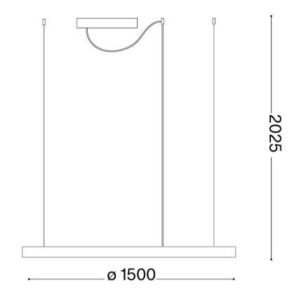 Ideal Lux - LED-ljuskrona på vajer ORACLE SLIM LED/83W/230V 3000K CRI 90 Ø 150 cm, guld