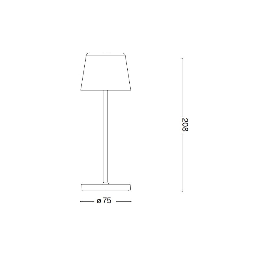 Ideal Lux - LED Ljusreglerad beröring utomhus bordslampa CUTE LED/2,5W/3,7V USB 2200-2700K IP65 brun