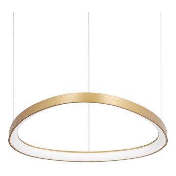 Ideal Lux - LED ljusreglerad ljuskrona på textilsladd GEMINI LED/48W/230V diameter 61 cm CRI 90 guld