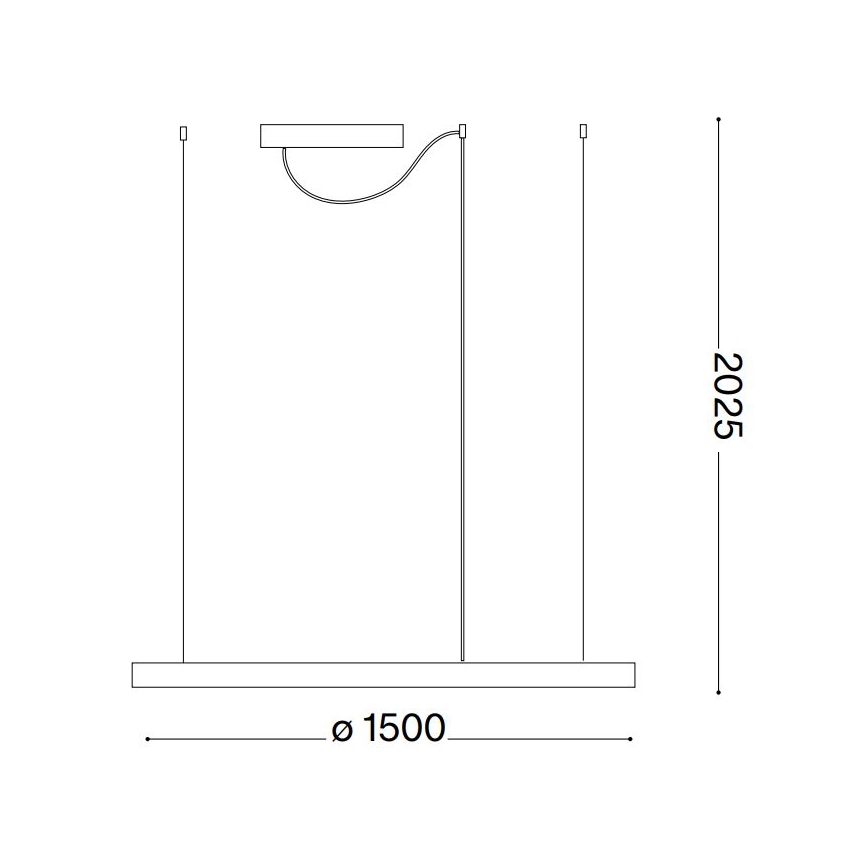 Ideal Lux - LED ljusreglerad ljuskrona på textilsladd ORACLE SLIM LED/83W/230V 4000K diameter 150 cm CRI 90 svart