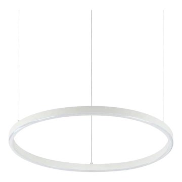 Ideal Lux - LED ljusreglerad ljuskrona på textilsladd ORACLE SLIM LED/28W/230V 4000K diameter 50 cm CRI 90 vit
