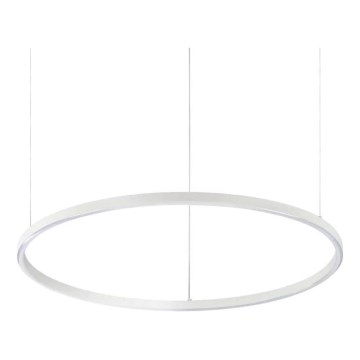 Ideal Lux - LED ljusreglerad ljuskrona på textilsladd ORACLE SLIM LED/39W/230V 3000K diameter 70 cm vit