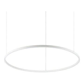 Ideal Lux - LED ljusreglerad ljuskrona på textilsladd ORACLE SLIM LED/42W/230V 4000K diameter 90 cm CRI 90 vit