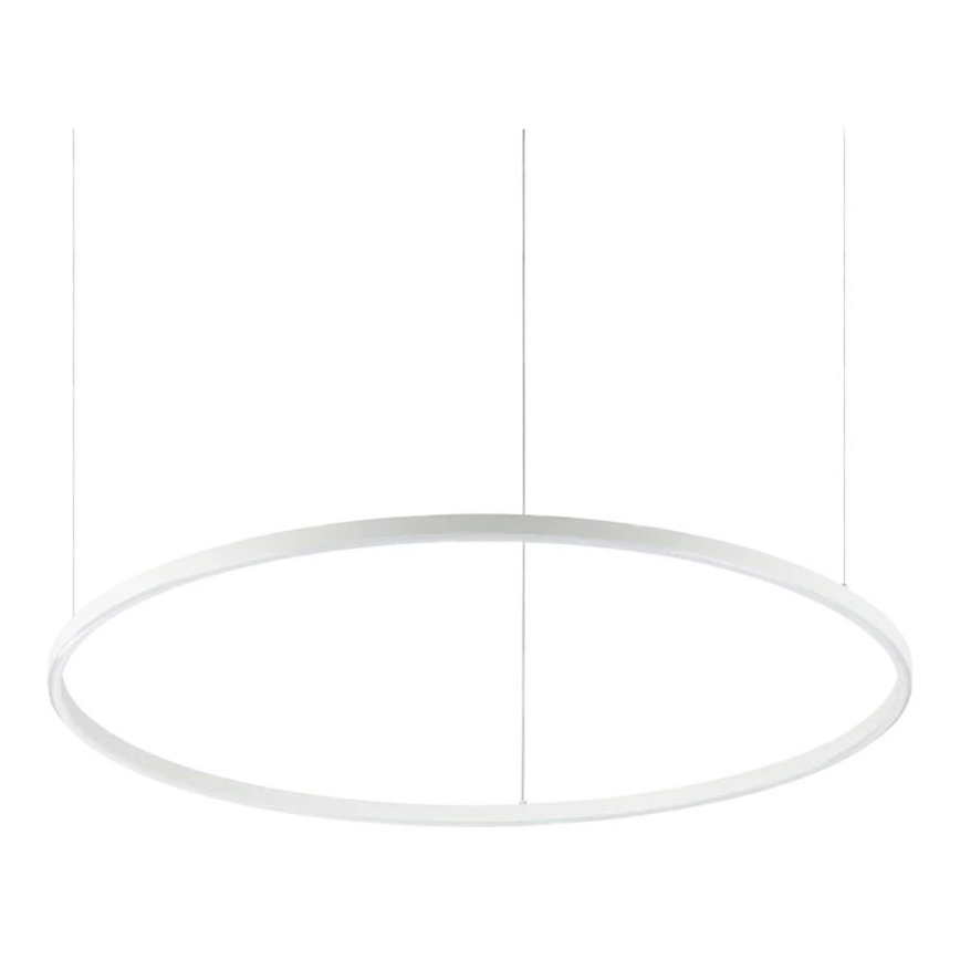 Ideal Lux - LED ljusreglerad ljuskrona på textilsladd ORACLE SLIM LED/42W/230V 4000K diameter 90 cm CRI 90 vit