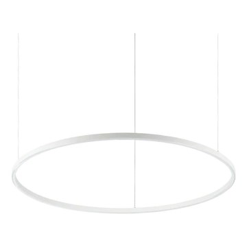 Ideal Lux - LED ljusreglerad ljuskrona på textilsladd ORACLE SLIM LED/43W/230V 3000K diameter 90 cm vit