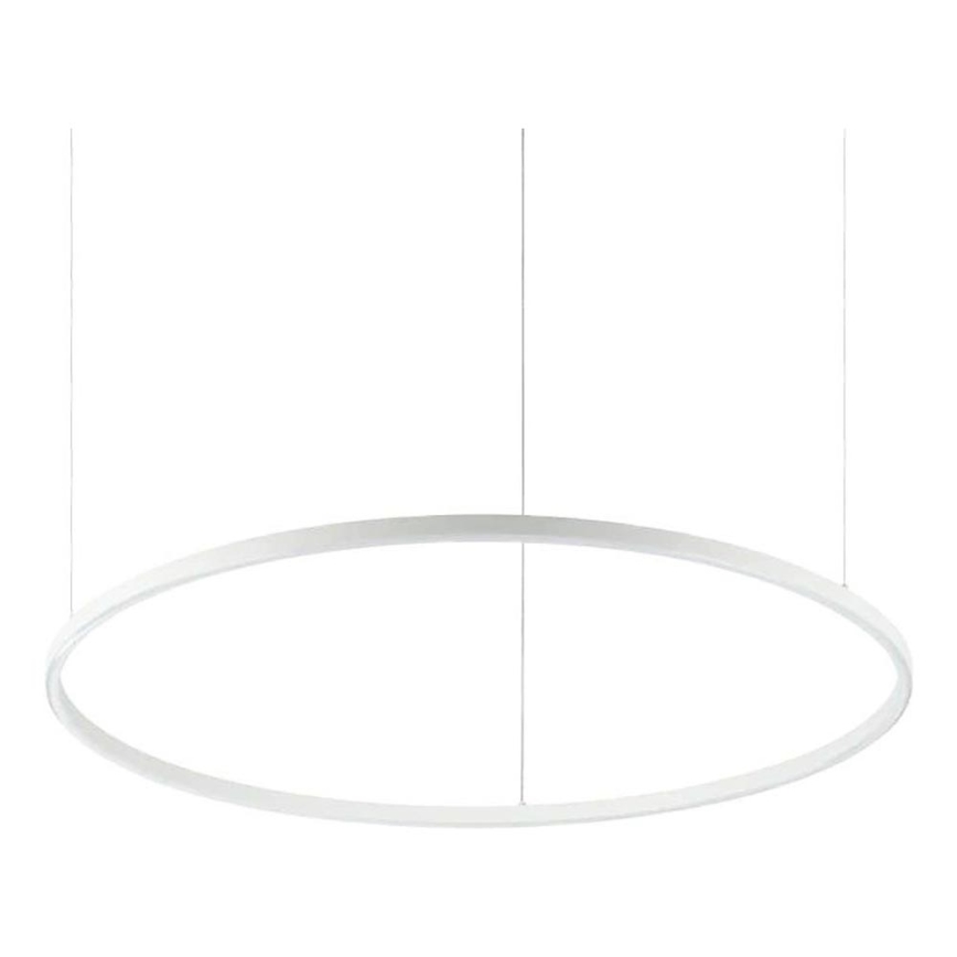 Ideal Lux - LED ljusreglerad ljuskrona på textilsladd ORACLE SLIM LED/43W/230V 3000K diameter 90 cm vit