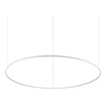 Ideal Lux - LED ljusreglerad ljuskrona på textilsladd ORACLE SLIM LED/76W/230V 3000K diameter 150 cm vit