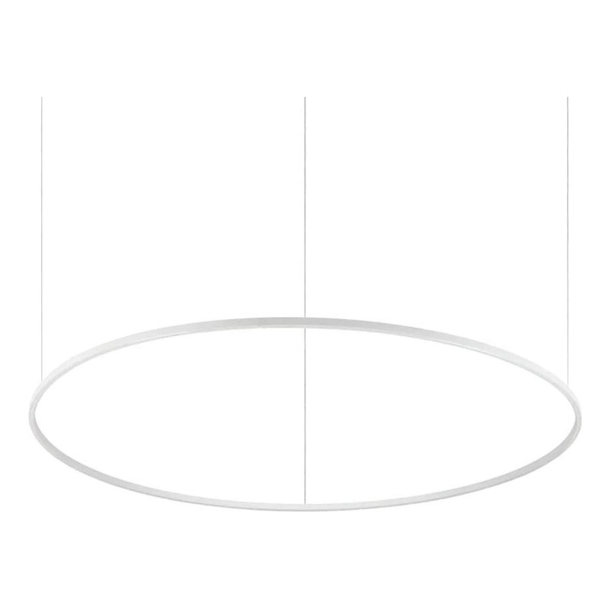 Ideal Lux - LED ljusreglerad ljuskrona på textilsladd ORACLE SLIM LED/76W/230V 3000K diameter 150 cm vit