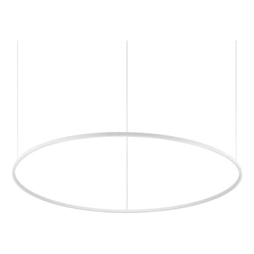 Ideal Lux - LED ljusreglerad ljuskrona på textilsladd ORACLE SLIM LED/83W/230V 4000K diameter 150 cm CRI 90 vit