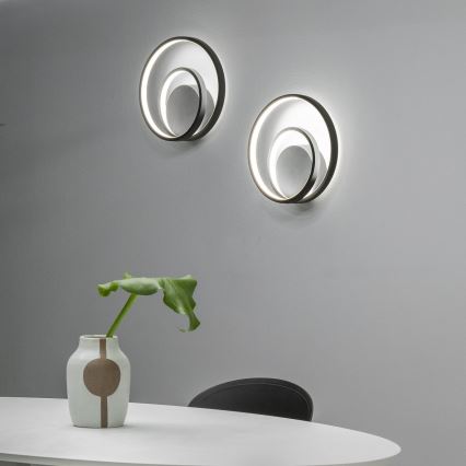 Ideal Lux - LED ljusreglerad vägglampa OZ LED/28W/230V CRI 90 svart