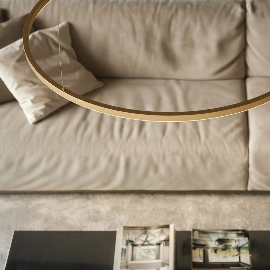 Ideal Lux - LED-pendel på vajer ORACLE SLIM LED/53W/230V 4000K CRI 90 Ø 90 cm guld