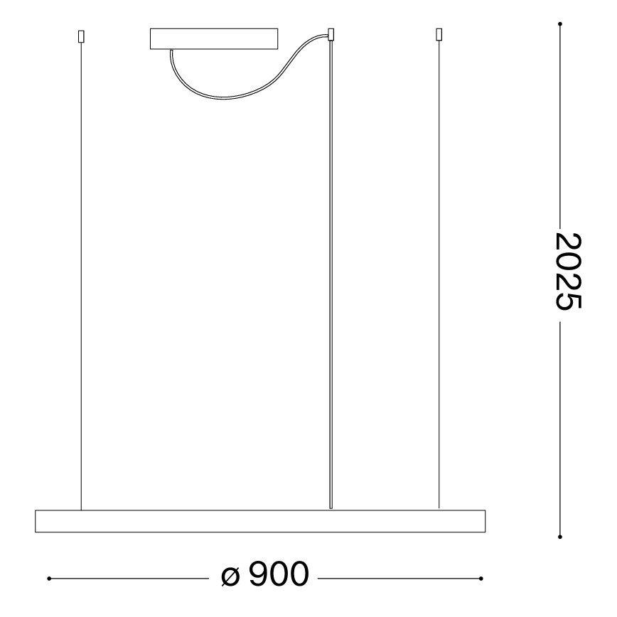 Ideal Lux - LED-pendel på vajer ORACLE SLIM LED/53W/230V 4000K CRI 90 Ø 90 cm guld