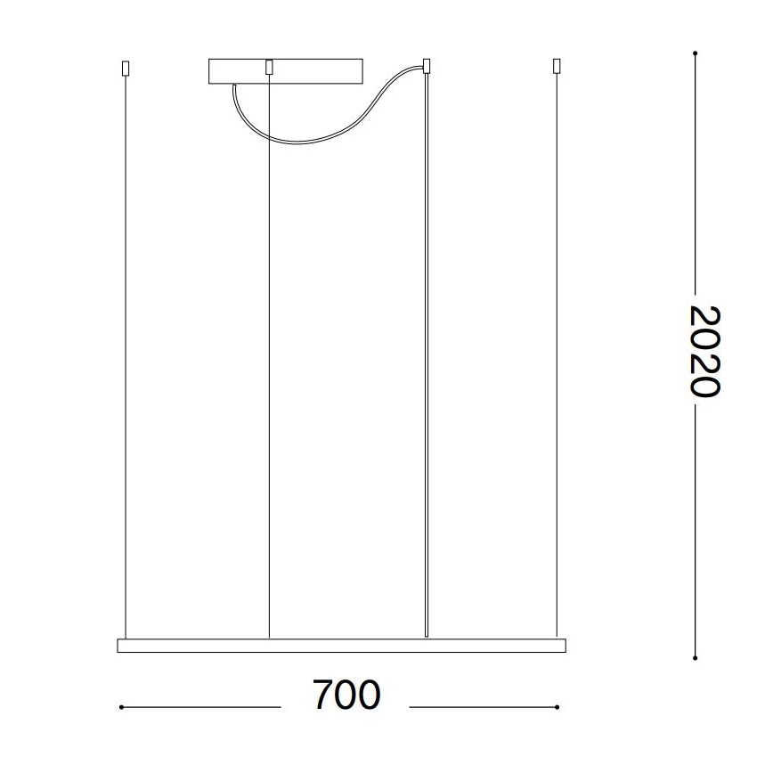 Ideal Lux - LED-hänglampa med vajer ORACLE SLIM LED/44W/230V 3000K CRI 90 70x70 cm svart