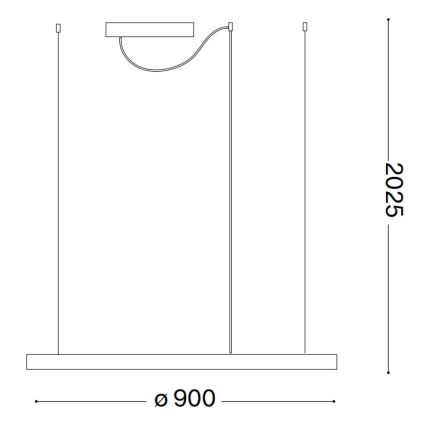 Ideal Lux - LED-pendel med kabel ORACLE SLIM LED/53W/230V 2700K CRI 90 Ø 90 cm vit