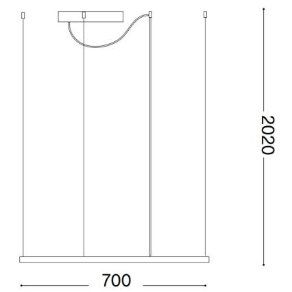 Ideal Lux - LED takpendel på vajer ORACLE SLIM LED/44W/230V 3000K CRI 90 70x70 cm vit