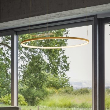 Ideal Lux - LED-pendellampa med vajer ORACLE SLIM LED/53W/230V 3000K CRI 90 Ø 90 cm guld