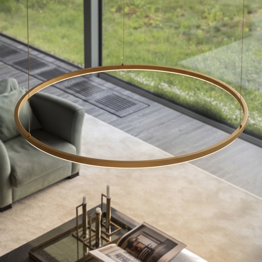 Ideal Lux - LED-pendel med kabelupphängning ORACLE SLIM LED/29W/230V 4000K CRI 90 Ø 50 cm guld