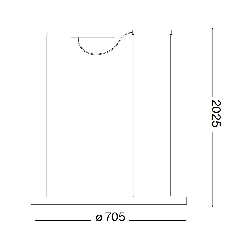 Ideal Lux - LED-pendel med vajer ORACLE SLIM LED/37W/230V 2700K CRI 90 Ø 70 cm vit