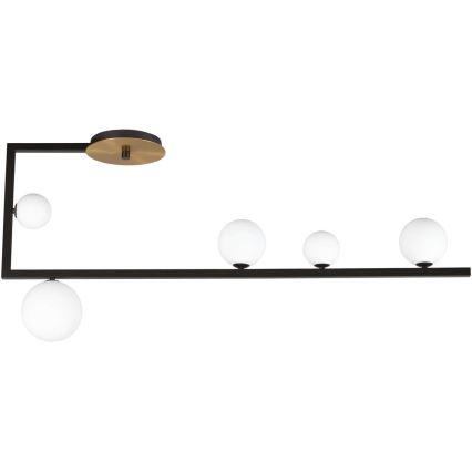 Ideal Lux - LED pendelljuskrona BIRDS 5xG9/3W/230V svart/guld
