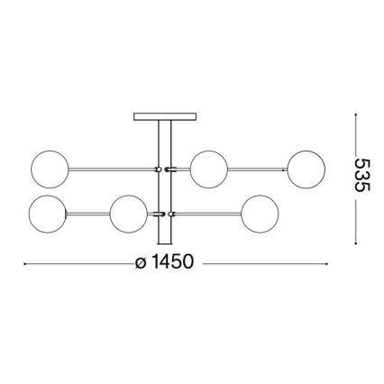 Ideal Lux - LED pendelljuskrona COSMOPOLITAN 12xG9/3W/230V diameter 145 cm svart