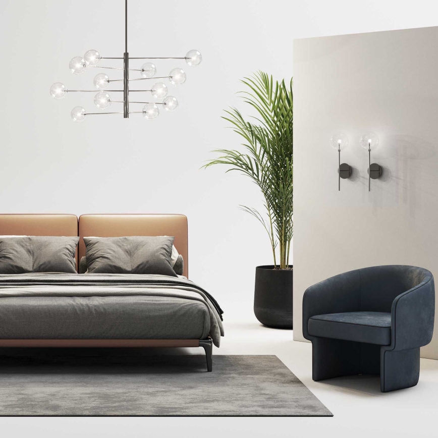 Ideal Lux - LED pendelljuskrona EQUINOXE 12xG4/2W/230V diameter 124 cm skinande krom/genomskinlig
