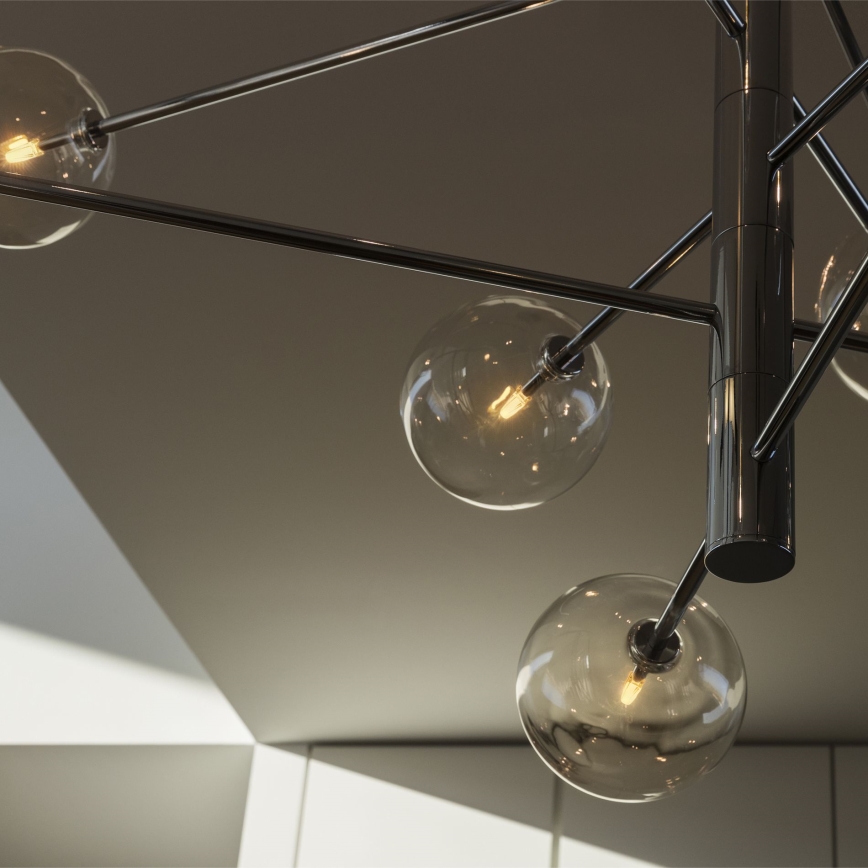 Ideal Lux - LED pendelljuskrona EQUINOXE 12xG4/2W/230V diameter 124 cm skinande krom/genomskinlig