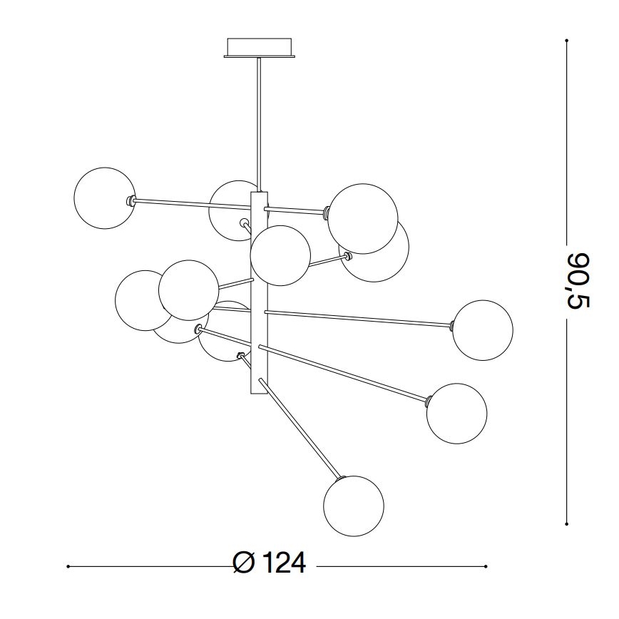 Ideal Lux - LED pendelljuskrona EQUINOXE 12xG4/2W/230V diameter 124 cm mässing/genomskinlig