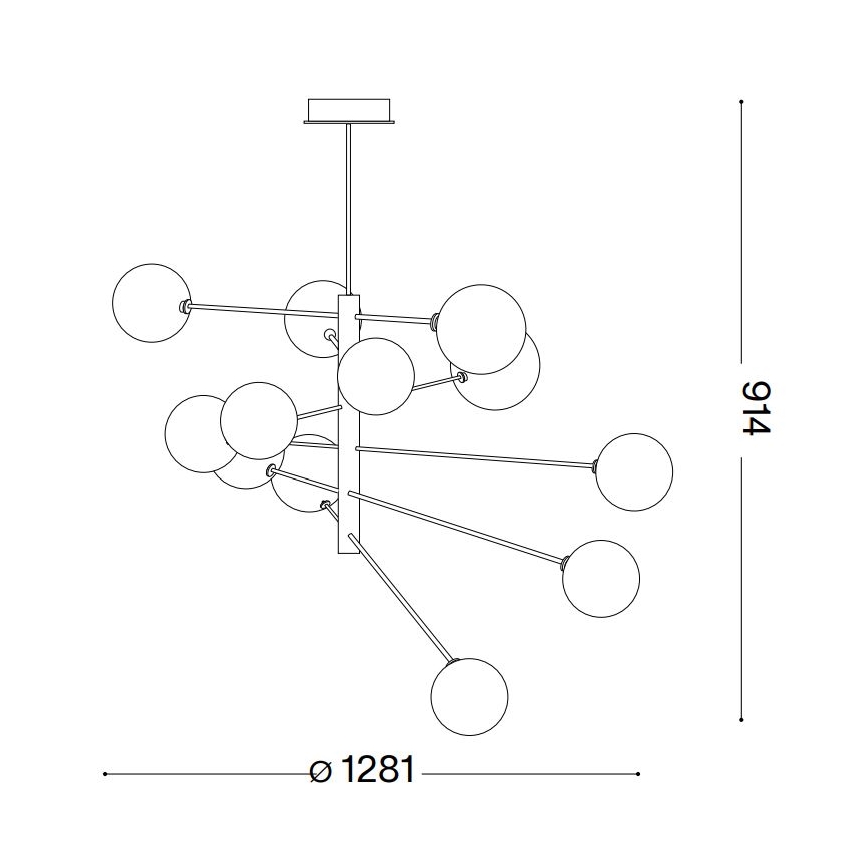 Ideal Lux - LED pendelljuskrona EQUINOXE 12xG4/2W/230V diameter 128,1 cm skinande krom/rökig