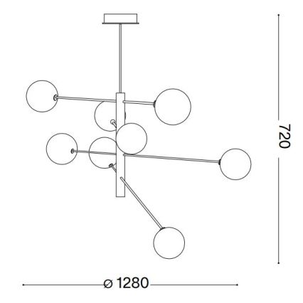 Ideal Lux - LED pendelljuskrona EQUINOXE 8xG4/2W/230V diameter 128 cm skinande krom/rökig