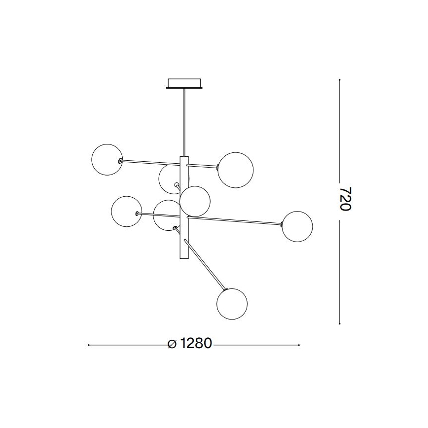 Ideal Lux - LED pendelljuskrona EQUINOXE 8xG4/2W/230V diameter 128 cm skinande krom/rökig
