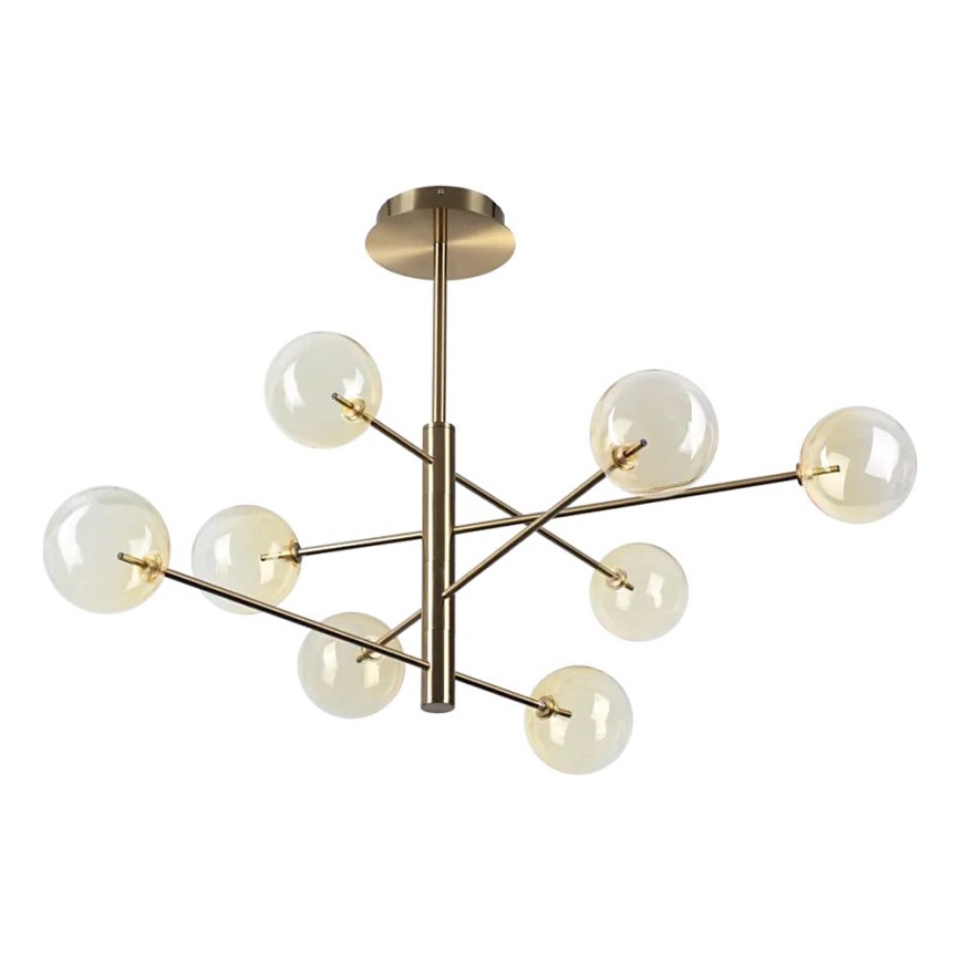 Ideal Lux - LED pendelljuskrona EQUINOXE 8xG4/2W/230V diameter 128 cm mässing/rökig