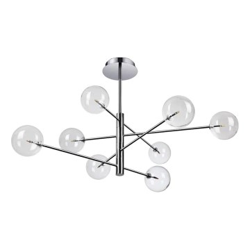 Ideal Lux - LED pendelljuskrona EQUINOXE 8xG4/2W/230V diameter 128 cm skinande krom/genomskinlig
