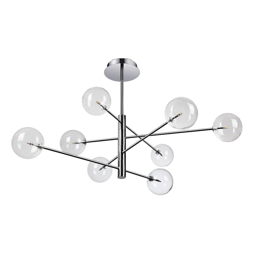Ideal Lux - LED pendelljuskrona EQUINOXE 8xG4/2W/230V diameter 128 cm skinande krom/genomskinlig